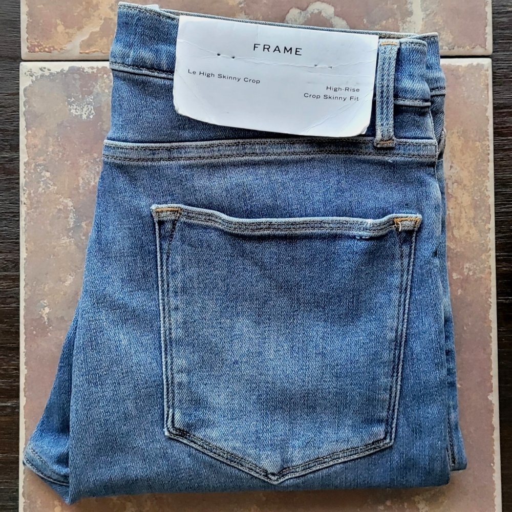 FRAME denim Le High Rise Skinny Crop Jeans 31 Amal NEW imperfect - Picture 2 of 11